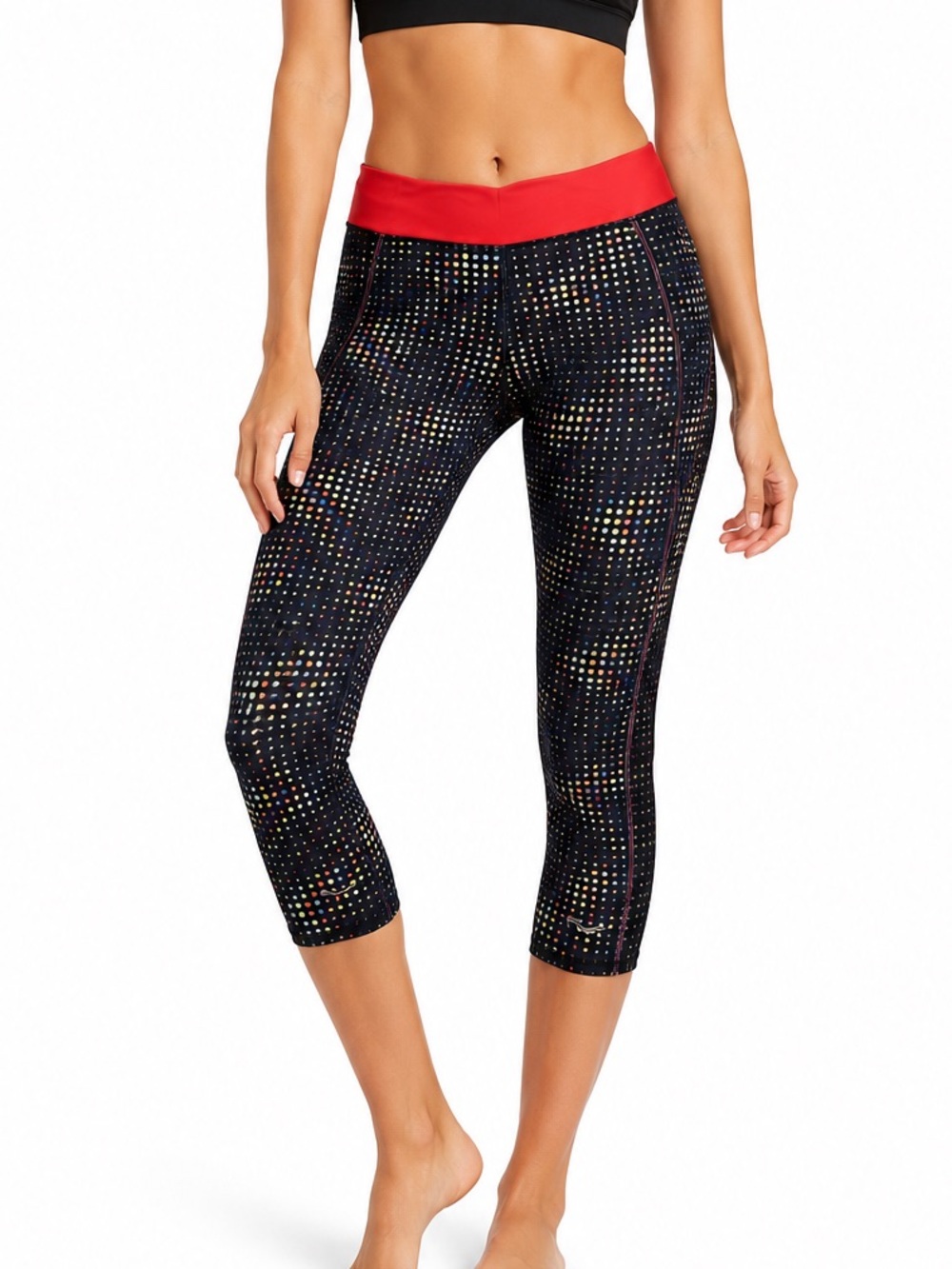 Saucony Scoot Series Cropped Running Leggings Multicolor Dot Print Women’s‎ M